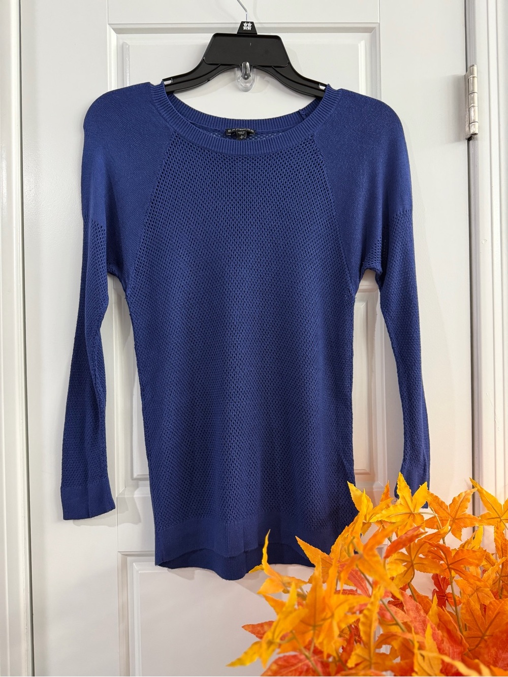 Express Royal Blue Lightweight Crewneck Sweater